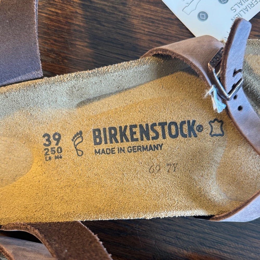 NWT Birkenstock Brown Suede Ankle-Strap Sandals Size 8.5 - Picture 2 of 5
